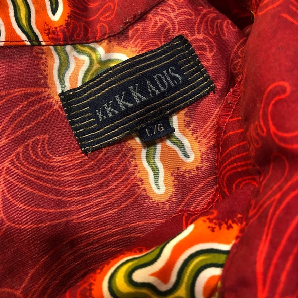 Fun Vintage Dragon Flame shirt sleeve button down Shirt Large - Picture 8 of 8